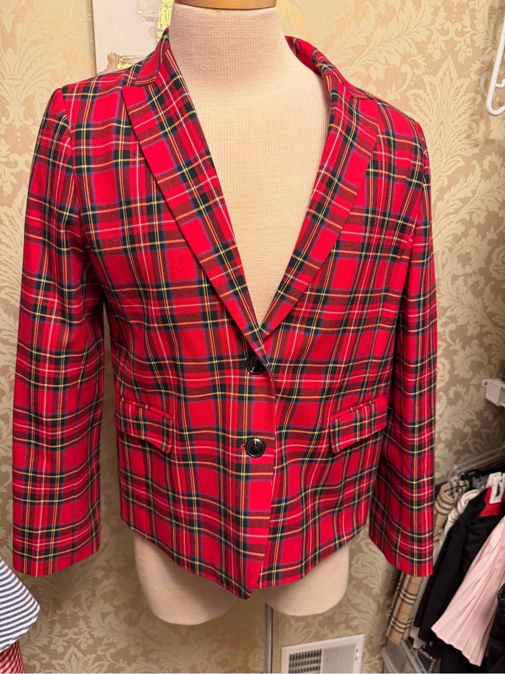 J. Crew Red Tartan Plaid Women's Blazer